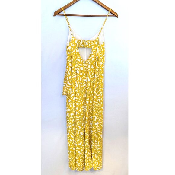 Maeve | Anthropologie Brittany Jumpsuit in Goldenrod Yellow & White | Size 0 - Picture 7 of 10